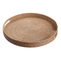 Large Round Rattan Tray Model, Natural