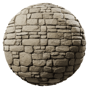 Old Stone Brick Wall Texture, Beige