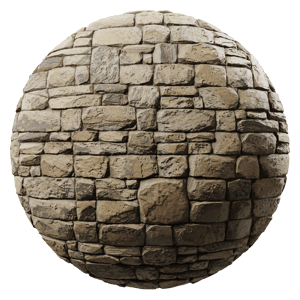 Small Old Stone Brick Wall Texture, Beige