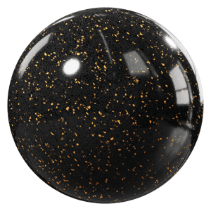 Glossy Quartz Marble Slab Texture, Black & Metallic Orange