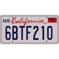 Graphic Design License Plate California 01