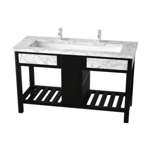 Marble & Trough Bathroom Sink Cabinet Model, Black