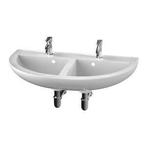 Wall Mounted Double Bathroom Sink Model, White