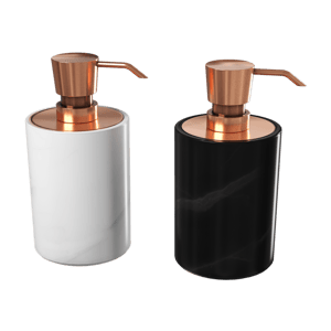 Rose Gold Bathroom Soap Dispenser Set Models, Marbled Black & White
