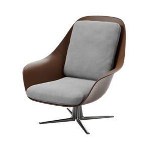 Replica Flexform Cocoa Armchair Model, Brown & Grey