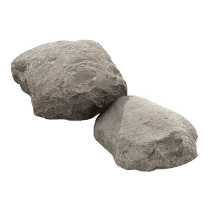 Two Cool Toned Smooth Round Large Rock Boulder Models