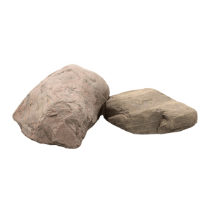 Two Warm Toned Smooth Round Large Rock Boulder Models
