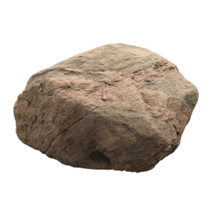 Rippled Round Large Rock Boulder Model, Pale Red