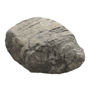 Cool Toned Striped Smooth Large Rock Boulder Model