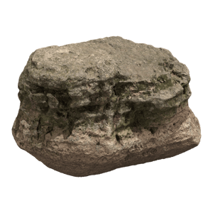 Lightly Mossy Rippled Large Rock Boulder Model