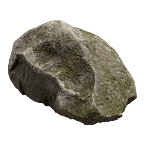 Cool Toned Mossy Smooth Large Rock Boulder Model