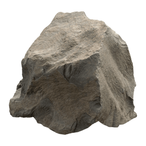 Cool Toned Triangular Large Rock Boulder Model