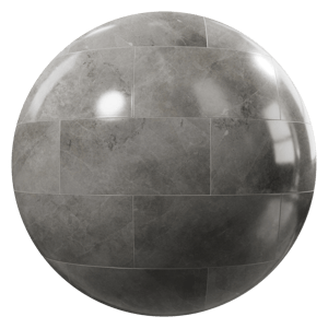 Honed Brick Bond Tiles Fluery Marble Texture, Grey