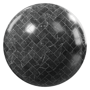 Honed Herringbone Tiles Grigio Intenso Marble Texture, Black