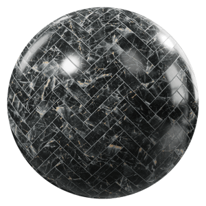 Honed Herringbone Tiles Saint Laurent Marble Texture, Black