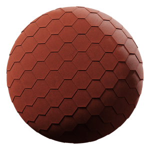 Hexagonal Roof Shingle Texture, Red
