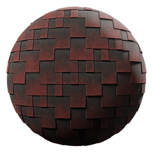 Dimensional T-Lock Roof Shingle Texture, Black & Red