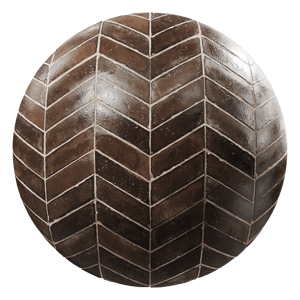 Tiles Terracotta Brown Chevron Glazed 001
