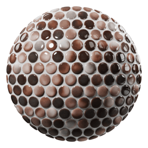 Penny Round Tile Texture, Brown Gradient