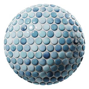 Penny Round Tile Texture, Blue Blend