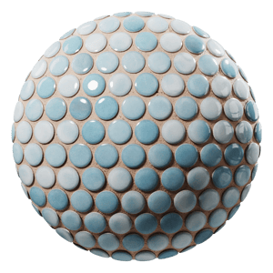 Penny Round Tile Texture, Light Blue Blend