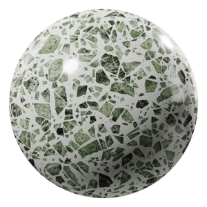 Terrazzo Texture, White & Green Slab