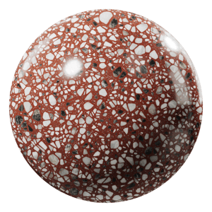 Terrazzo Texture, Red & Chunky White Slab