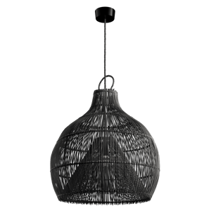 Wicker Bamboo Rattan Pendent Light Model, Dark