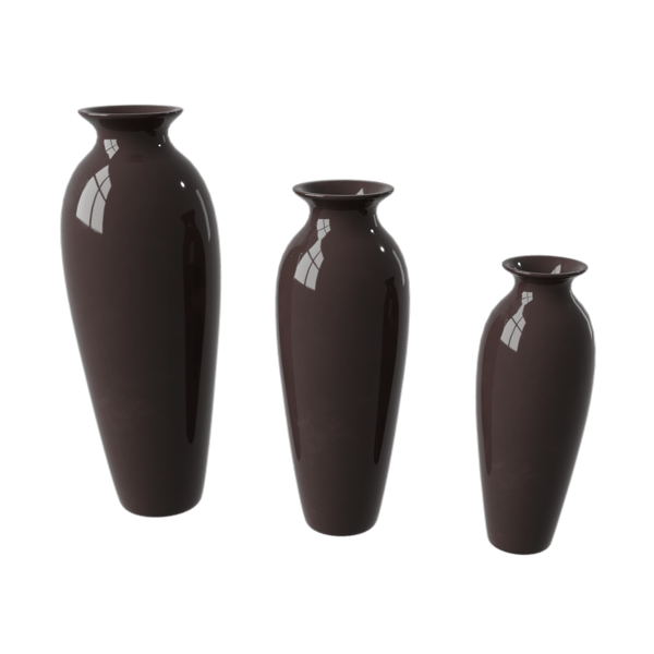Three Tall Vase Models, Chocolate Brown