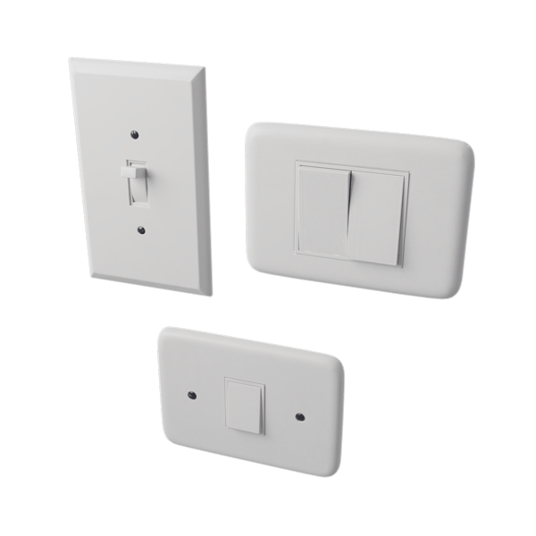 Three Light Switch Models, White