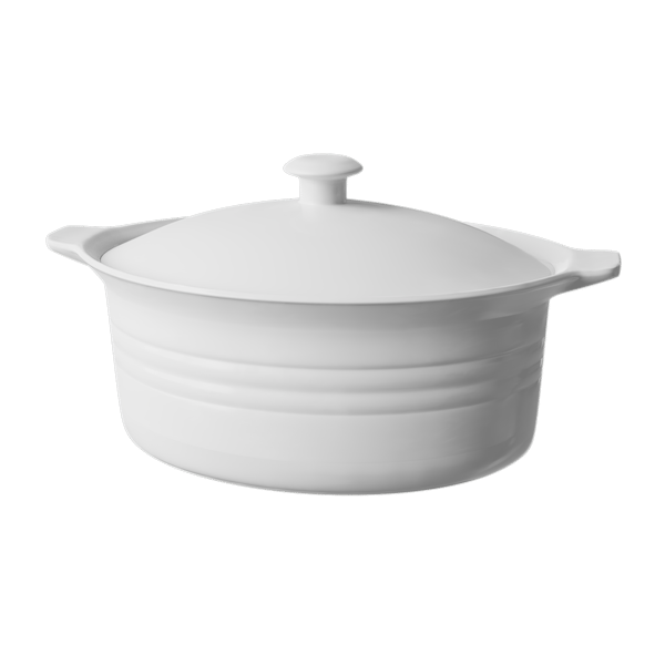 Ceramic Casserole Dish Model, White