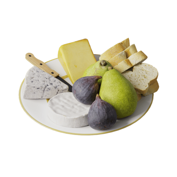 Three Cheeses, Pears & Figs Food Platter Models