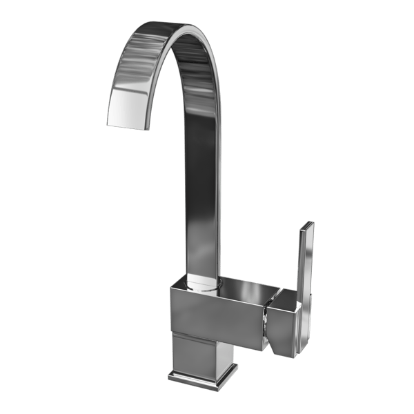 Rounded Modern Stainless Steel Kitchen Tap Model