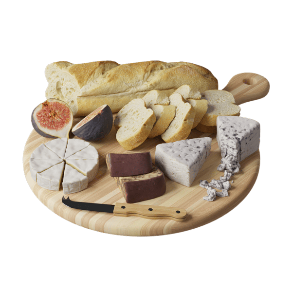 Three Cheeses & Fig Food Platter Models