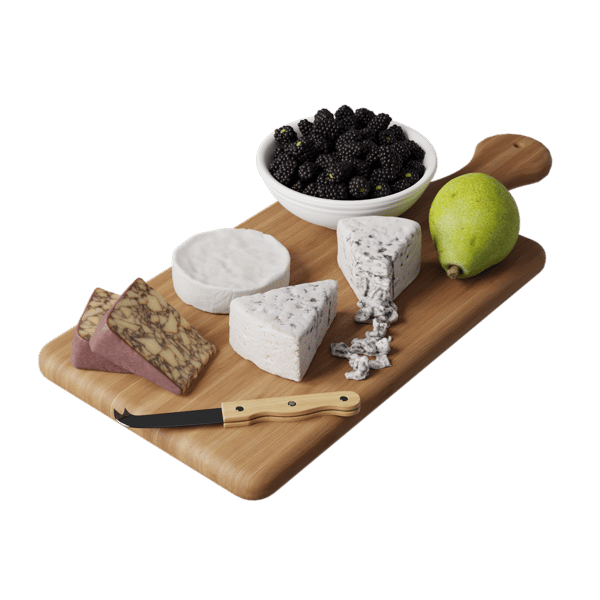 Three Cheeses, Pear & Blackberries Food Platter Models