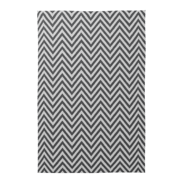 Chevron Designer Rug Model, White & Charcoal Grey