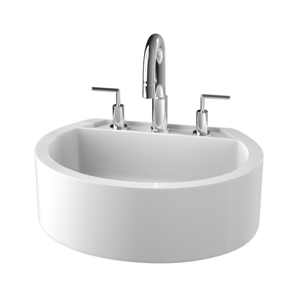 Above Counter Round Bathroom Sink Model, White