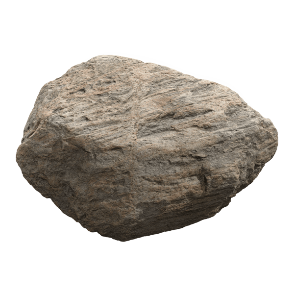 Cool Toned Brush Stroke Large Rock Boulder Model