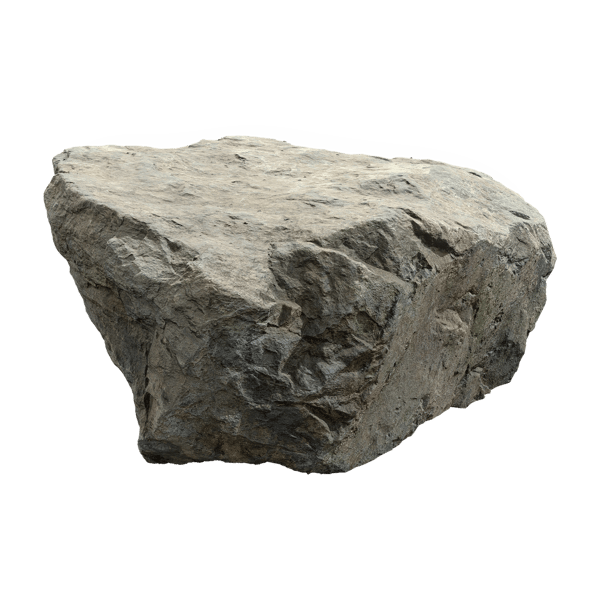 Cool Toned Flat Top Jagged Large Rock Boulder Model