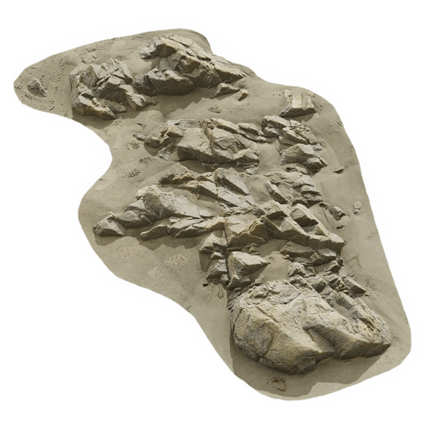Large Cluster Beach Rock Model