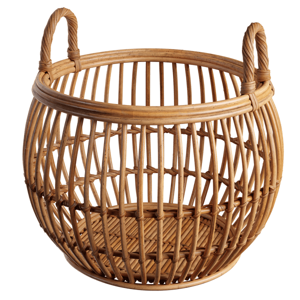 Wicker Rattan Basket Model with Handles