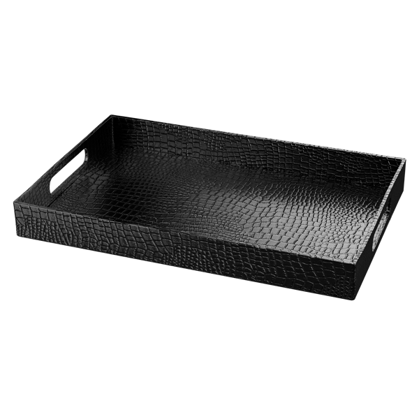Alligator Leather Tray Model, Black