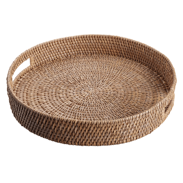 Round Rattan Tray Model, Natural