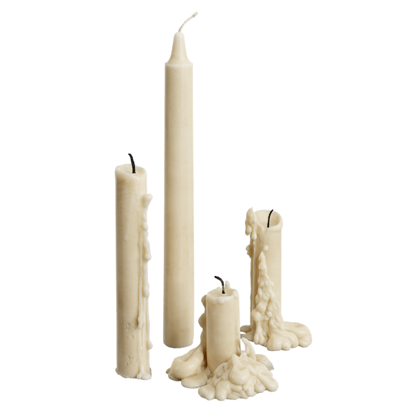 Wax Candle Sticks Melted, Ivory