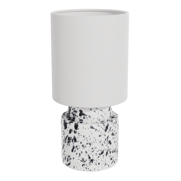 Chic Splattered Lamp Model, White Shade Eno Ceramic