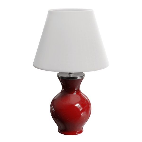 Phystian Red Excellence Lamp Model, White Shade Eno Ceramic