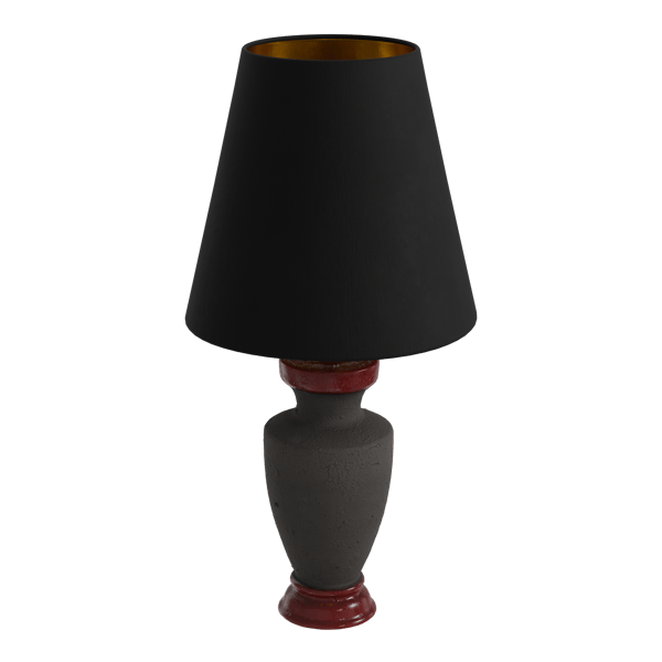 Arrius Red Grey Lamp Model, Black Shade Eno Ceramic