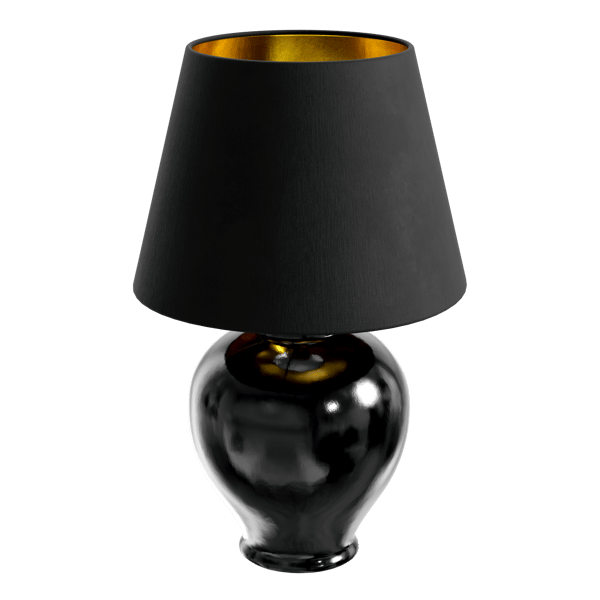 Kelantis Black Grandeur Lamp Model, Black Shade Eno Ceramic