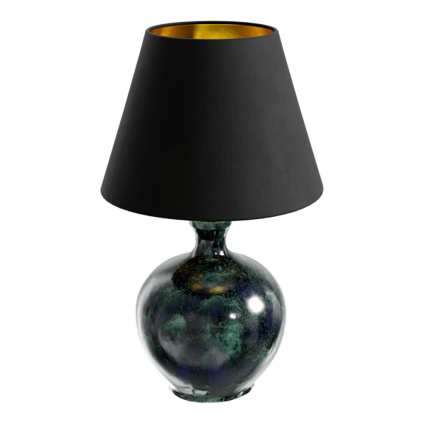 Olive Granada Lamp Model, Black Shade Eno Ceramic
