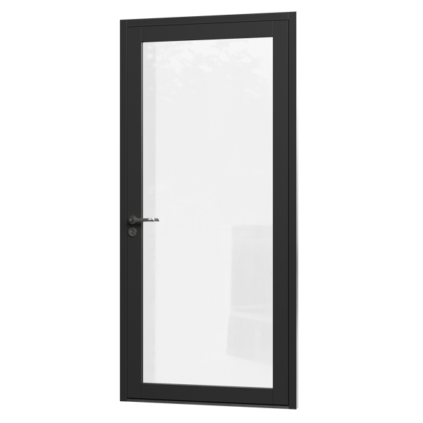 Single Glass Door Model, Black Metal